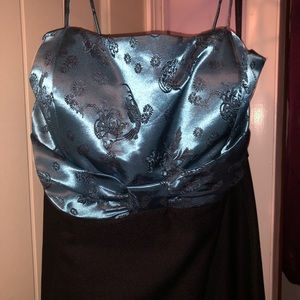 Teal and black dress